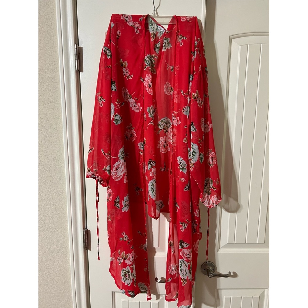 Sheer Floral Kimono